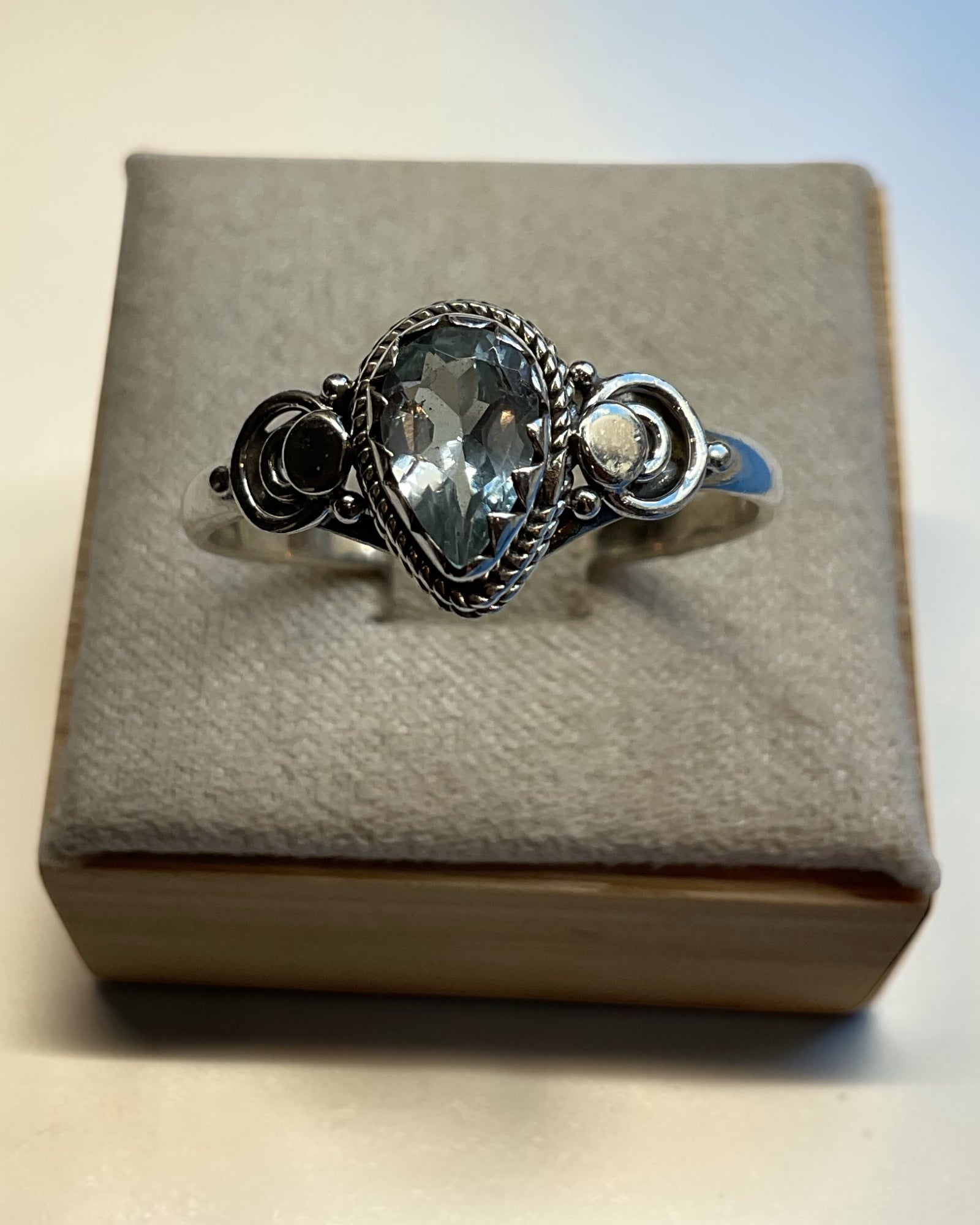 Bling Collection - Blue Topaz Gemstone Ring (Sterling)