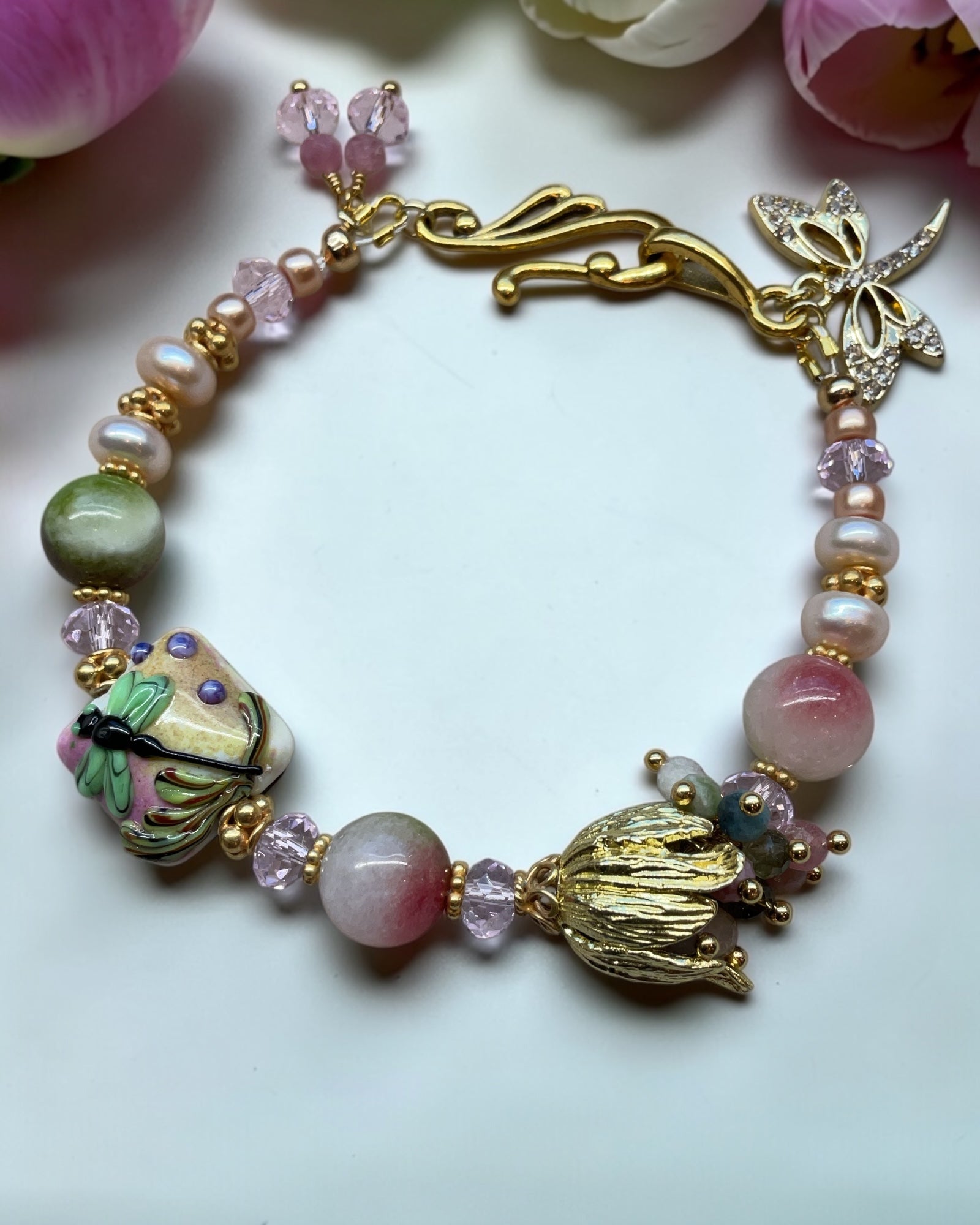 Watermelon Tourmaline Designer Bracelet