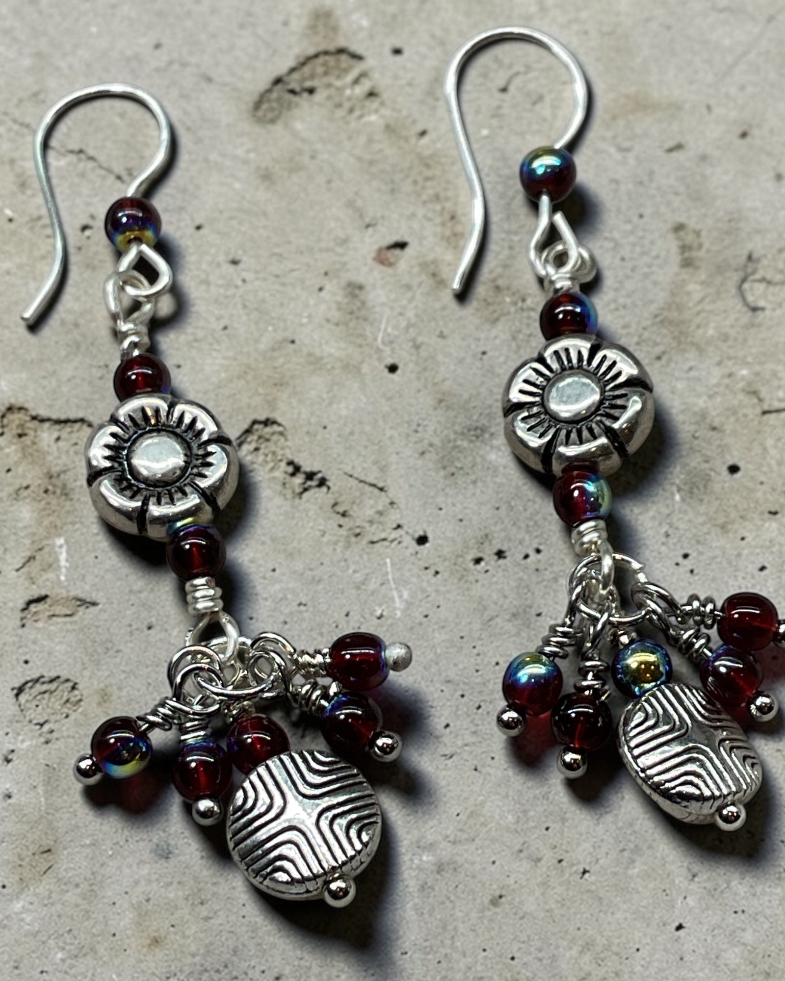 Silver Flower and Garden Designer Earrings