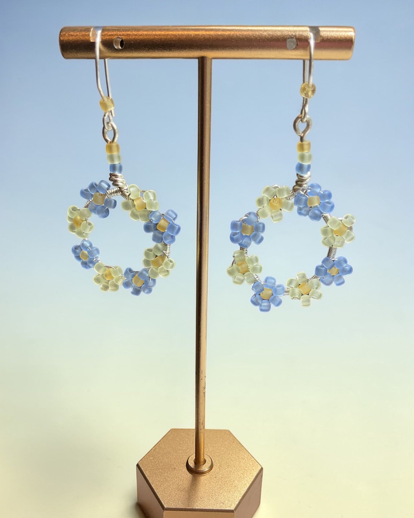 Sea Glass Daisy Designer Earrings