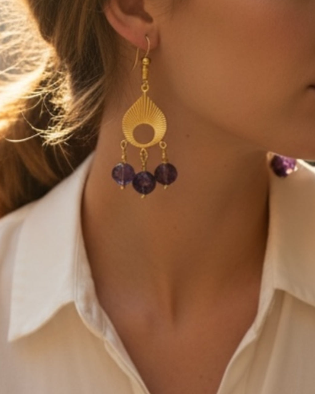Amethyst Casual Earrings