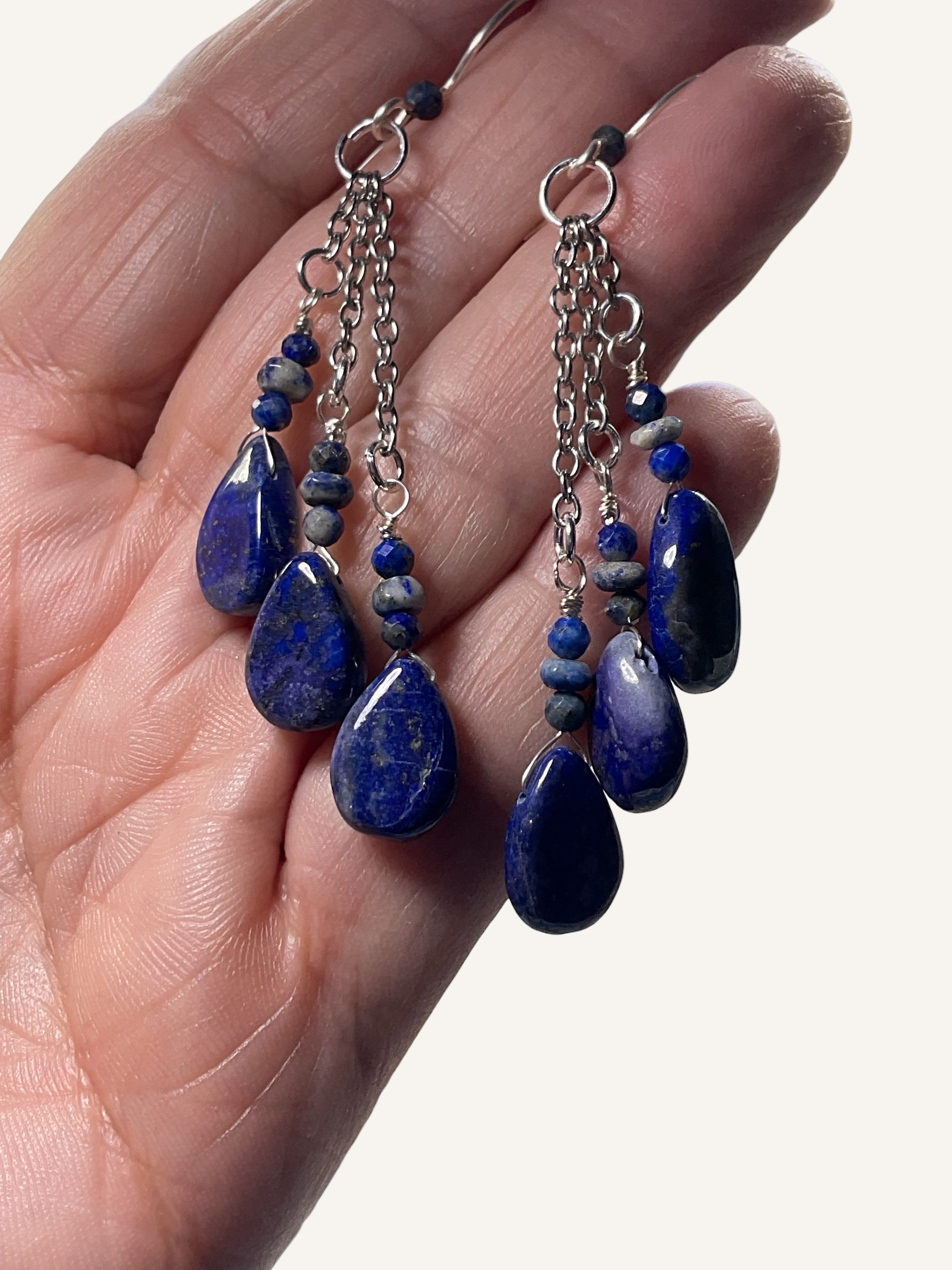 Lapis Lazuli Dangle Designer Earrings
