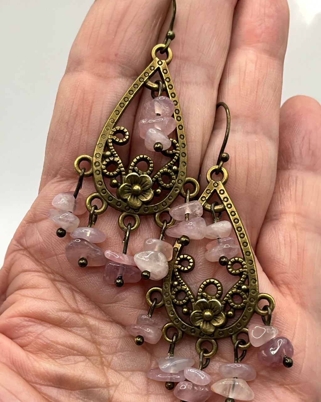 Rose Quartz Casual Earrings