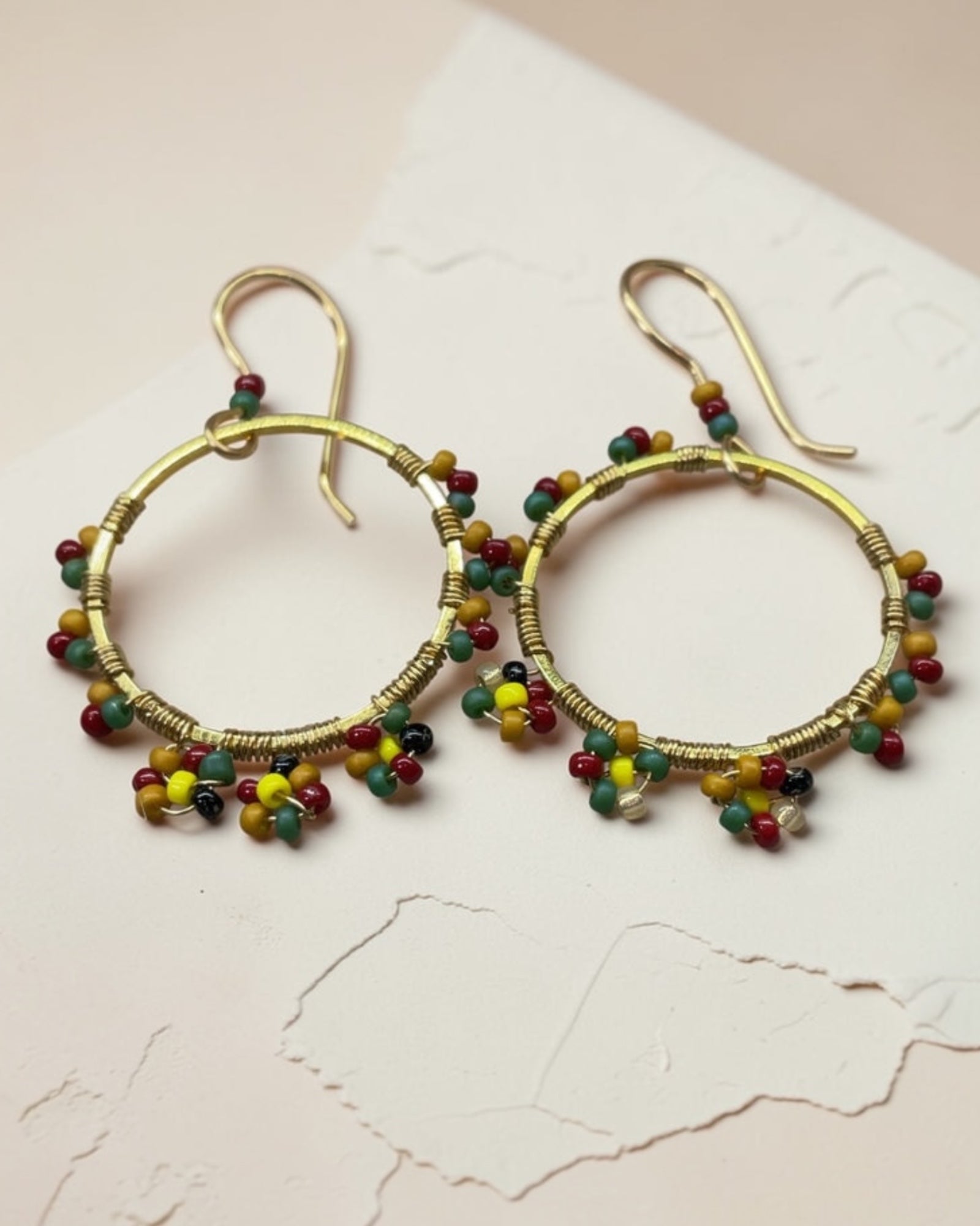 Multi-color Seed Bead Designer Earrings