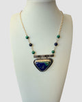 Regina Marie Sterling Silver Lapis and Malachite Necklace - Estate Sale (Great Condition)