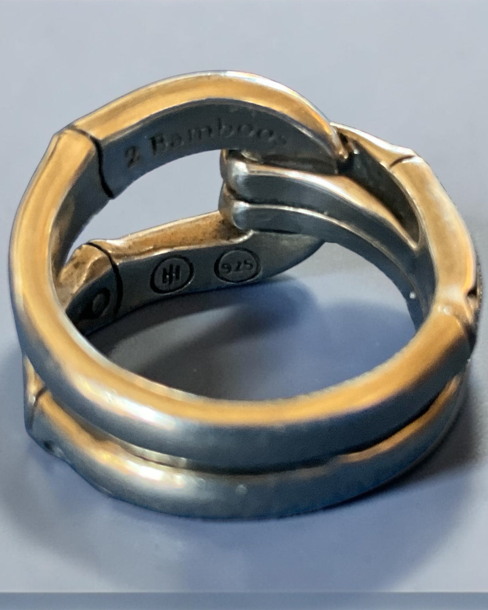 John Hardy 2 Bamboos Sterling Silver Ring - Estate Sale (Great Condition)
