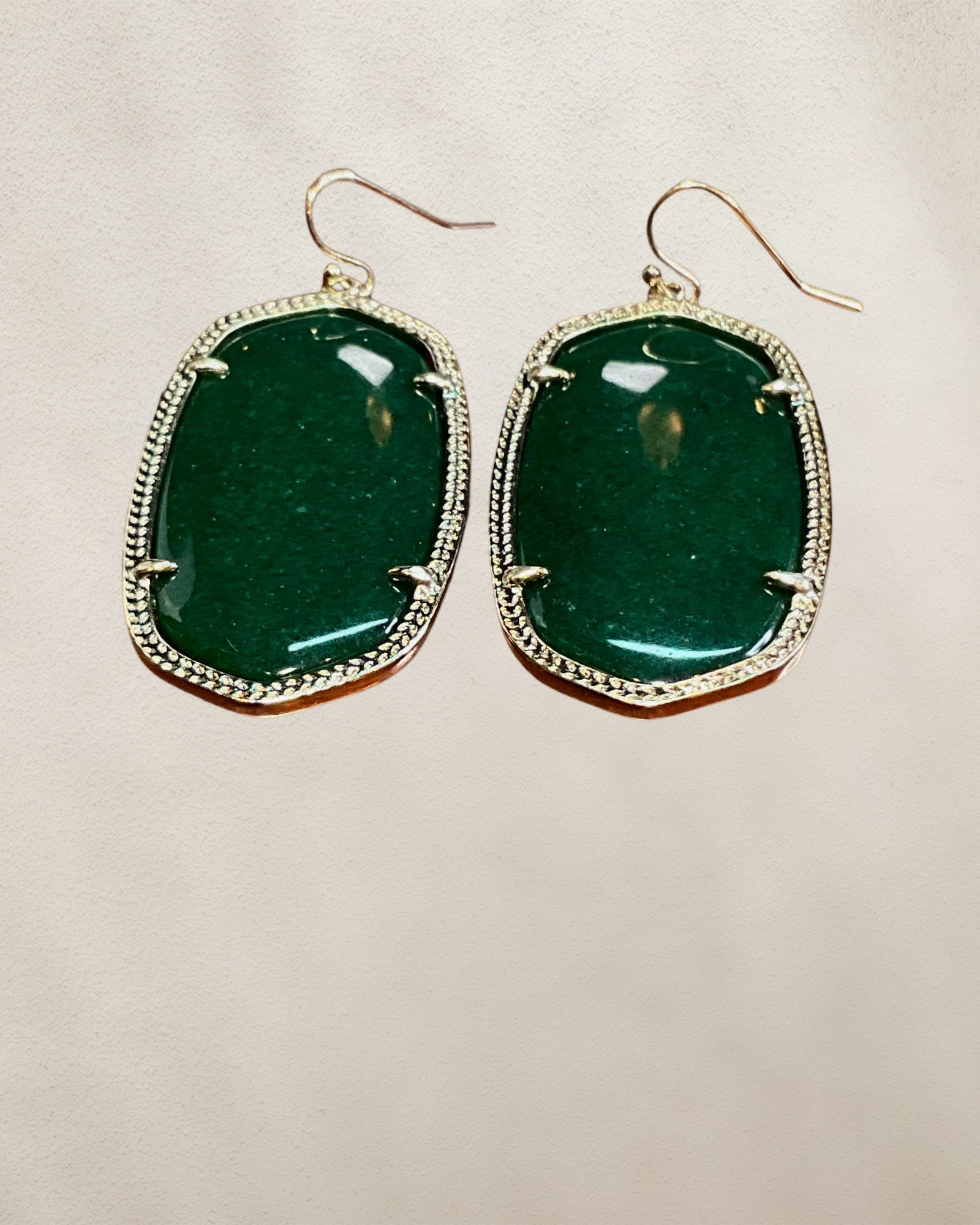 Kendra Scott Green & Gold Earrings - Estate Sale (Great Condition)