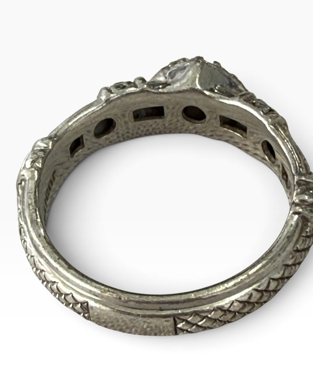 Cavallaro Creations JUDITH RIPKA sterling silver heart ring with signature textured band and cubic zirconia detail