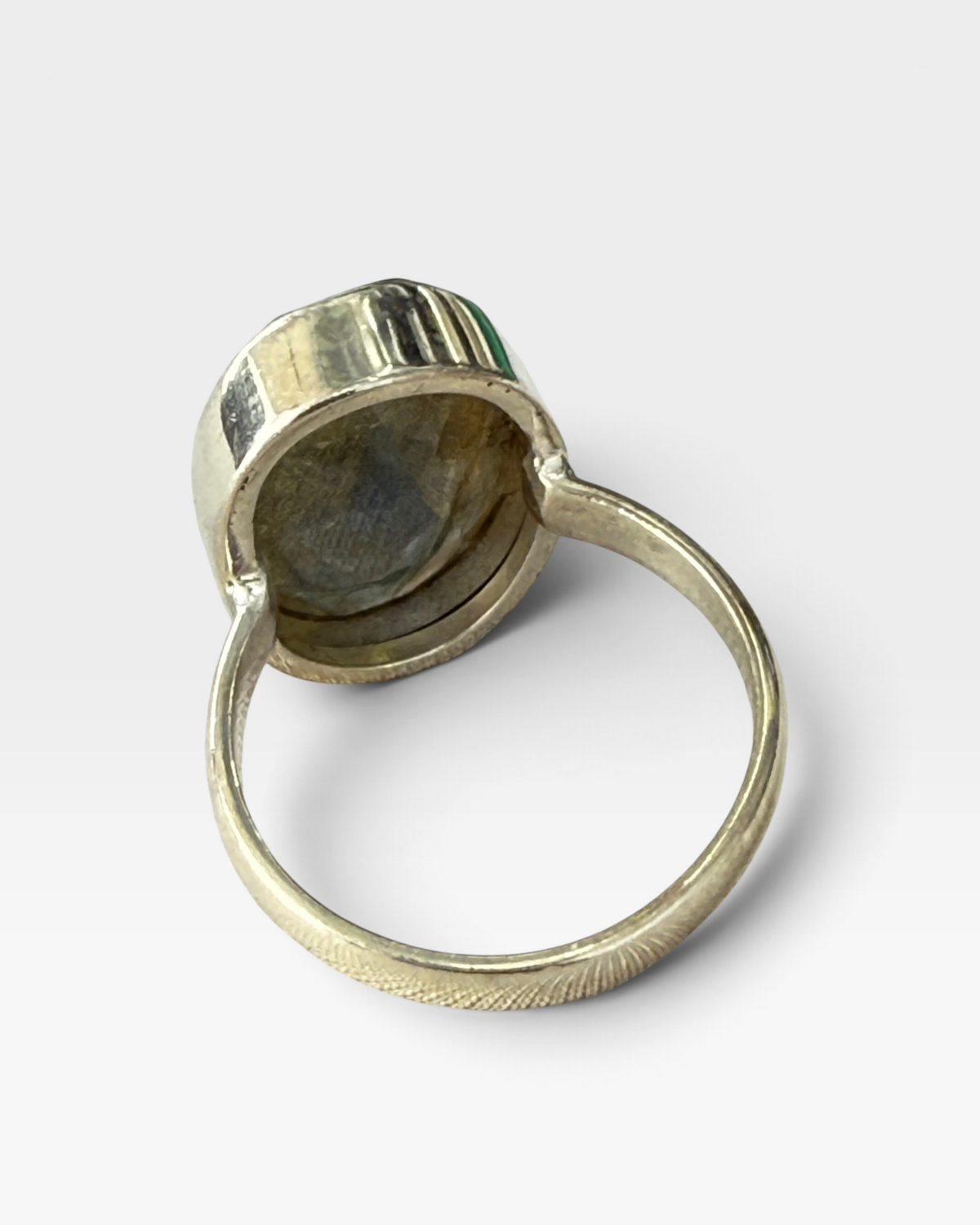 Cavallaro Creations oval gemstone statement ring in 925 sterling silver with a polished bezel setting