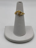 Abstract Gold Tone Pearl Ring | Minimalist Swirl Statement Ring - Estate Sale (Great Condition)