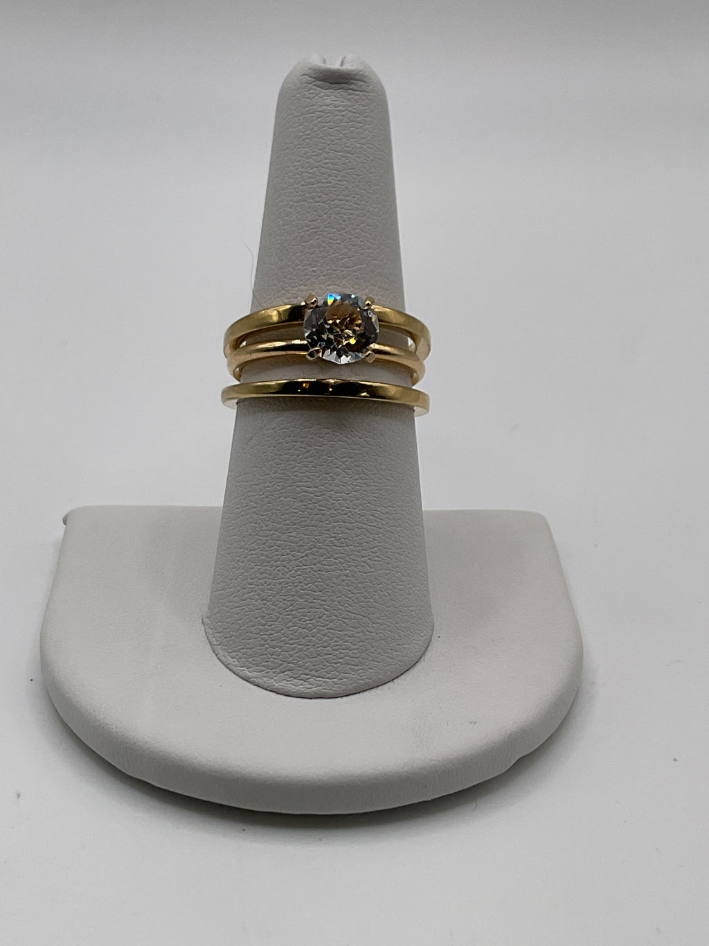 Michael Kors Gold Tone Solitaire Ring Wrap Set | Stackable Designer Ring - Estate Sale (Great Condition)