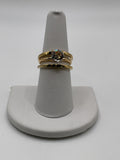 Michael Kors Gold Tone Solitaire Ring Wrap Set | Stackable Designer Ring - Estate Sale (Great Condition)