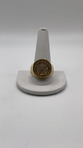 Gold-Tone Pavé Signet Ring  Estate Sale (Fair Condition)