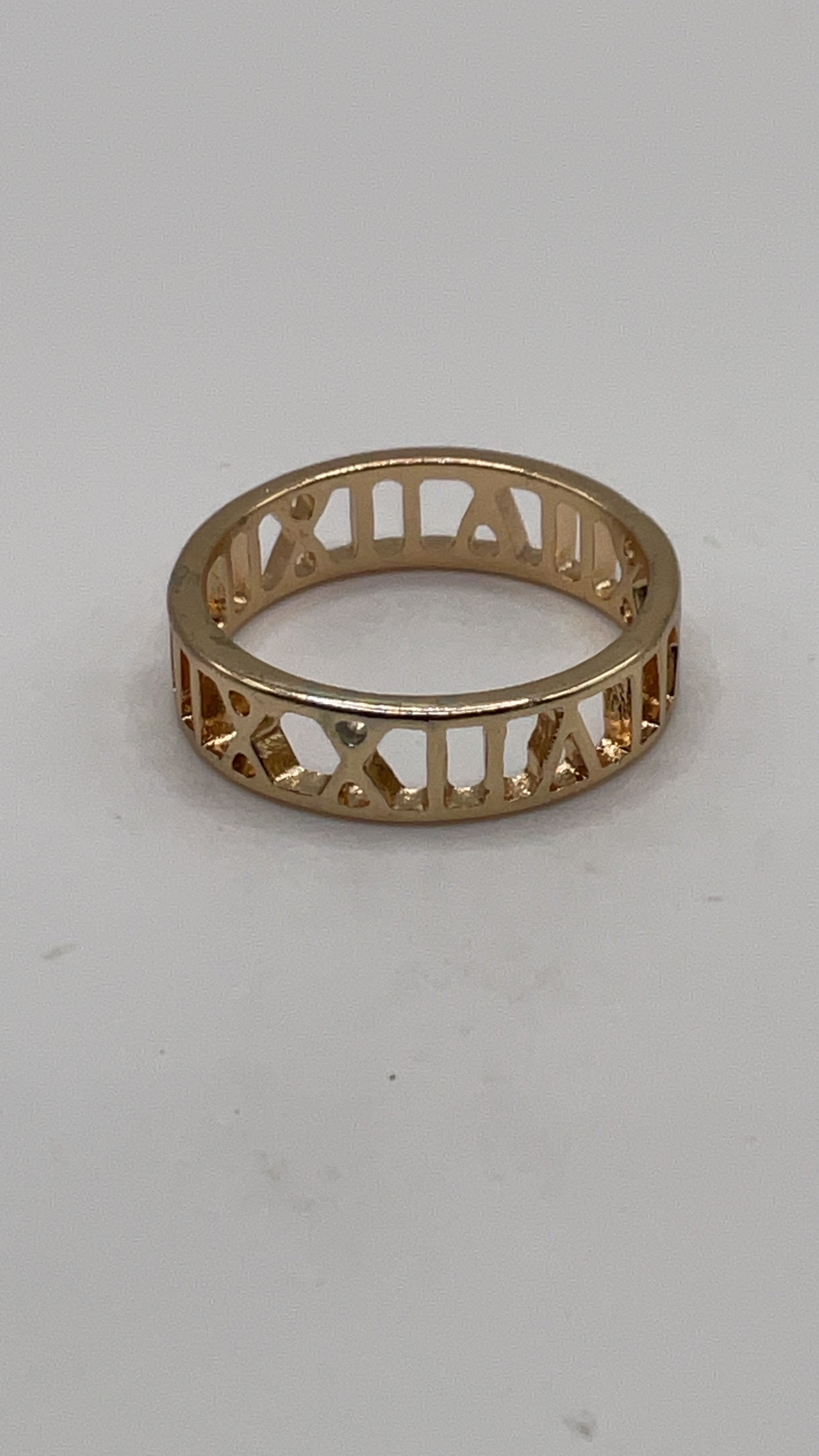 Designer Inspired | Modern Openwork Stack Ring in Gold Tone - Estate Sale (Great Condition)