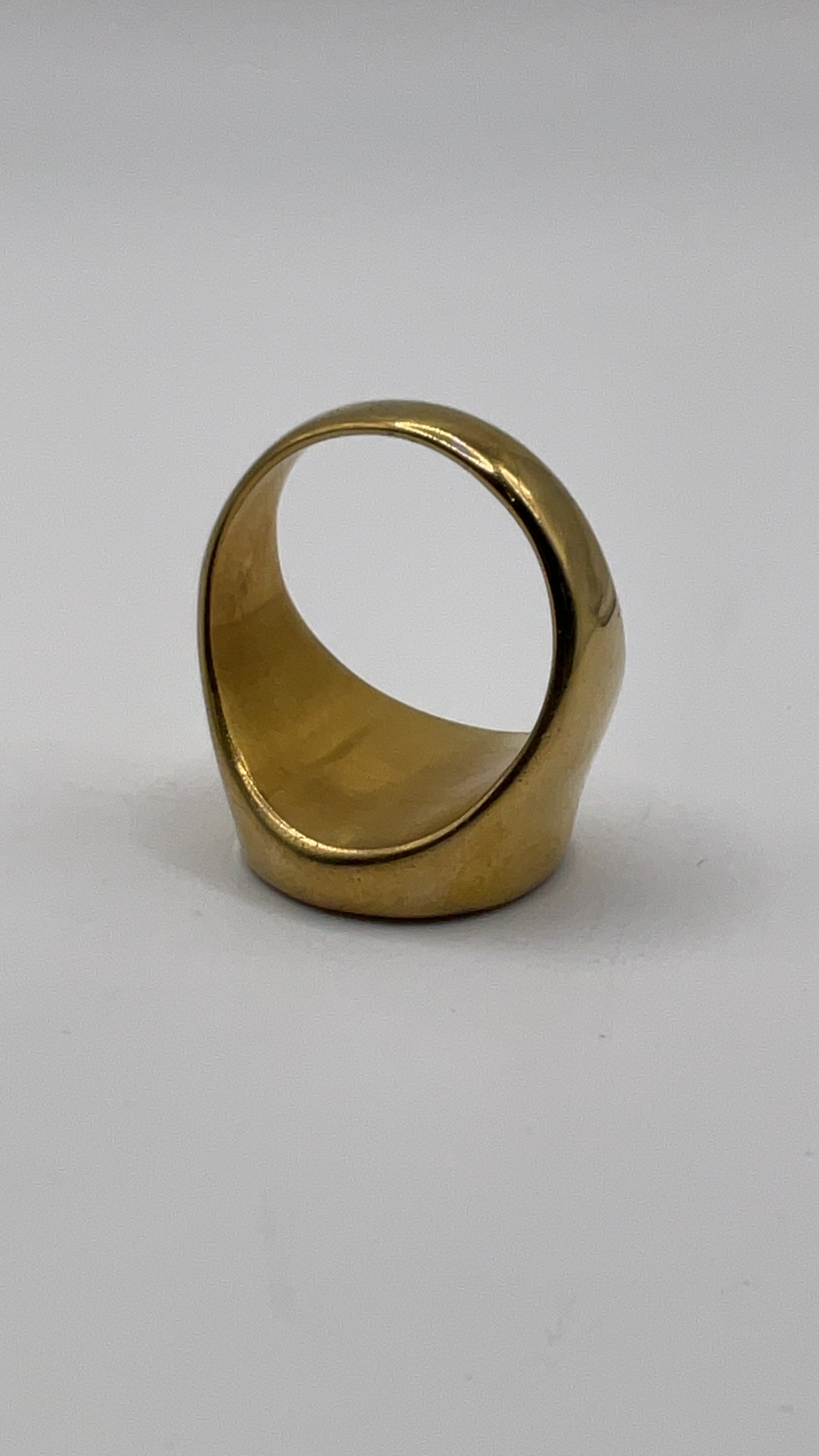 Gold-Tone Pavé Signet Ring  Estate Sale (Fair Condition)