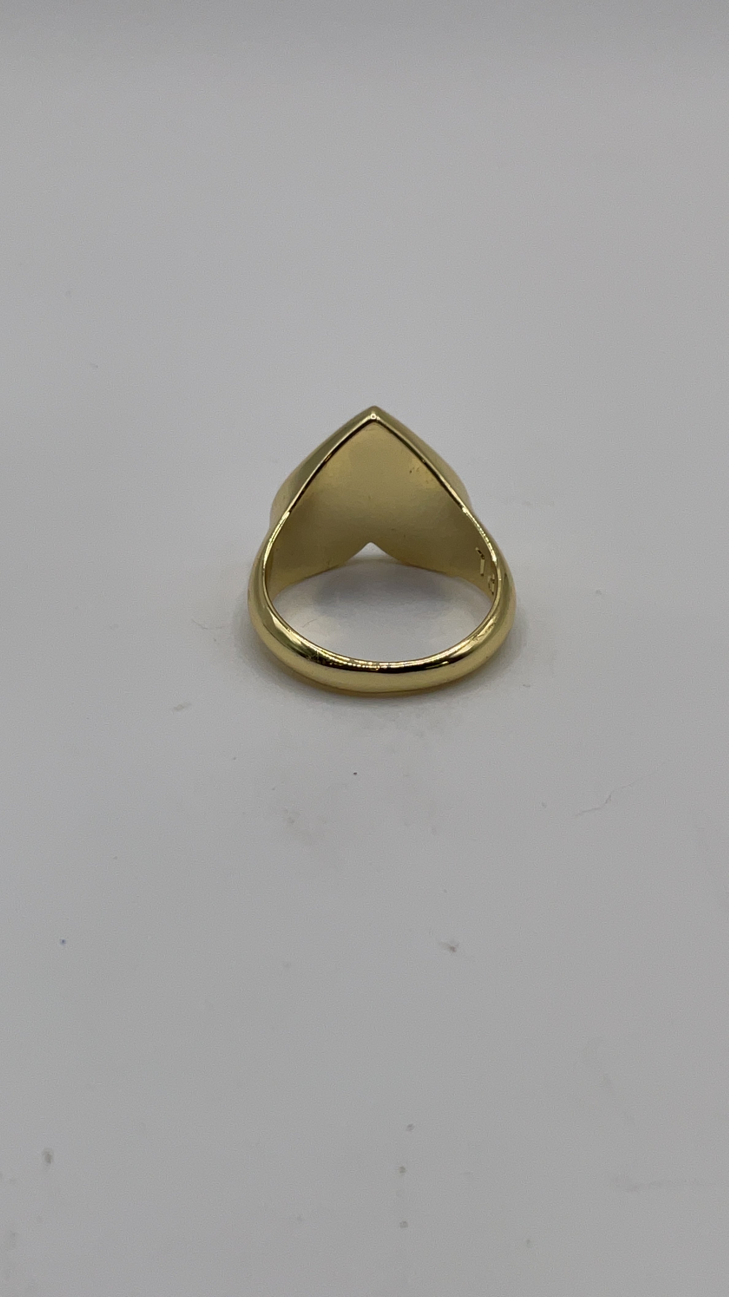 Heart Signet Ring in Gold-Tone with Blue Stone Pavé  - Estate Sale (Great Condition)