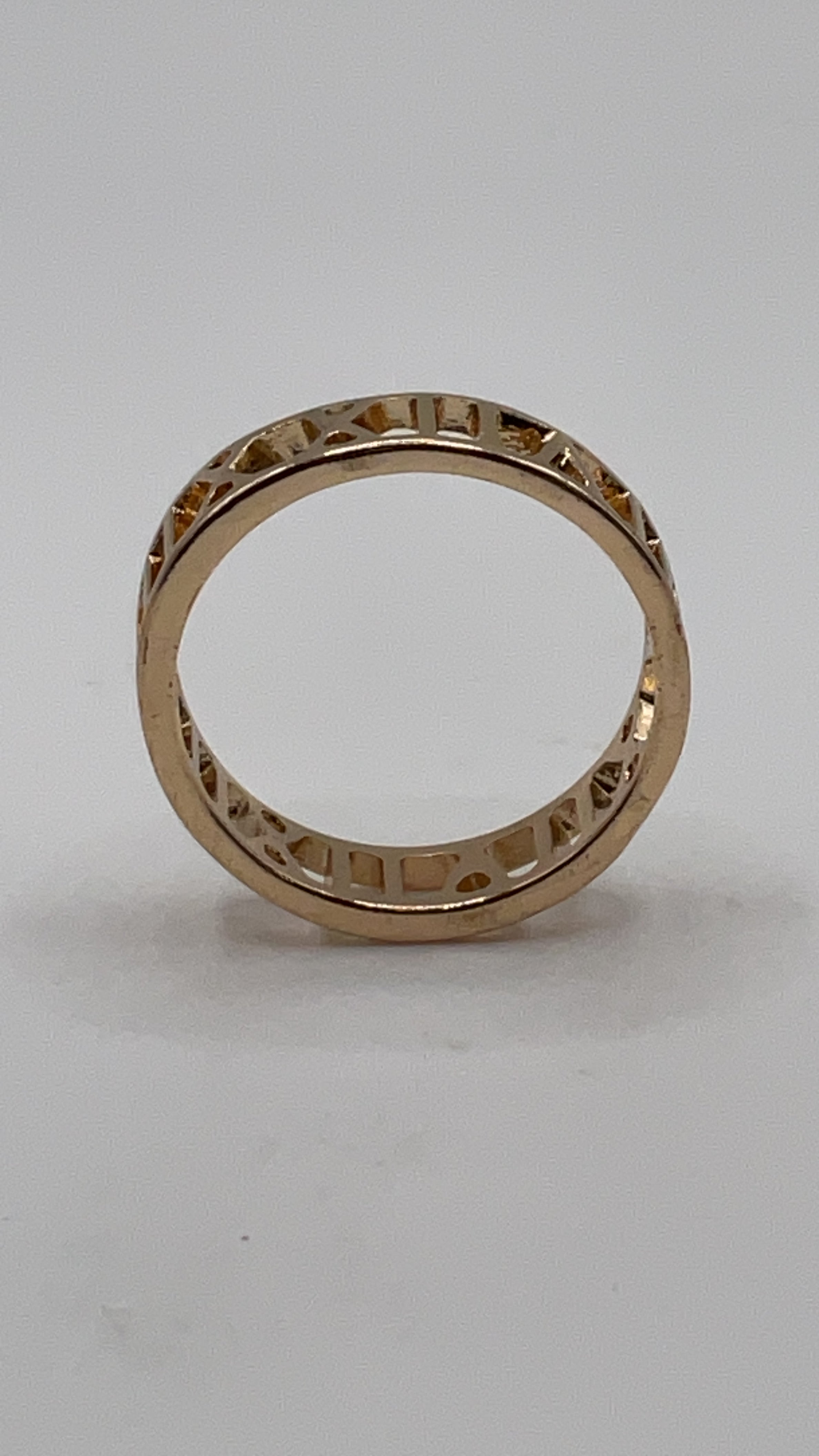 Designer Inspired | Modern Openwork Stack Ring in Gold Tone - Estate Sale (Great Condition)