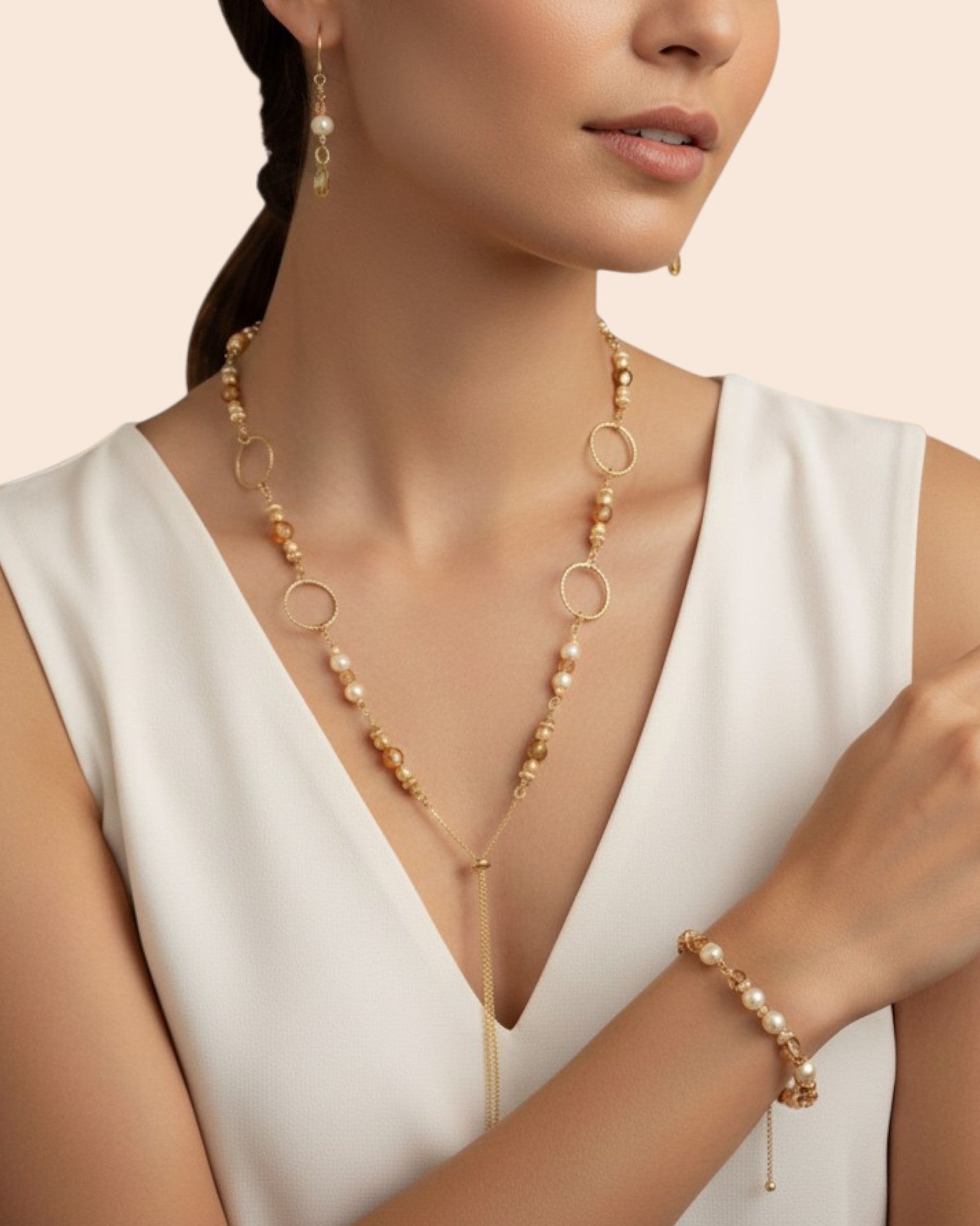 3-Piece Pearl & Czech Glass Jewelry Set