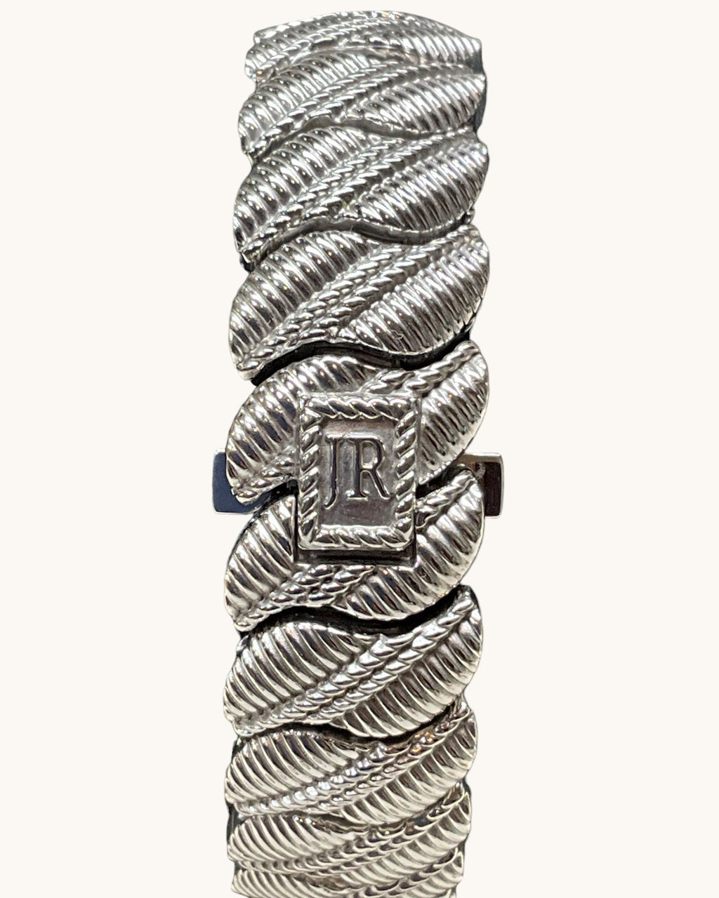 Judith Ripka Two-Tone Stainless Steel Quartz Watch with Textured Rope Detail Bracelet & Mother of Pearl Dial - Pre-Loved