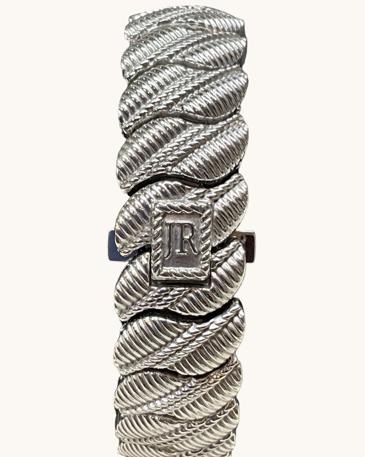 Judith Ripka Two-Tone Stainless Steel Quartz Watch with Textured Rope Detail Bracelet & Mother of Pearl Dial - Pre-Loved